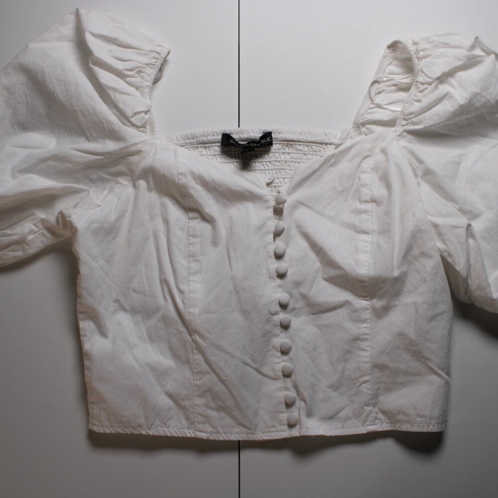🤍 Banana Republic White Puff Sleeve Blouse X-Small ✨